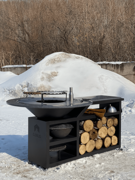 Гриль стол Памир PRO натуральный камень 1200 мм